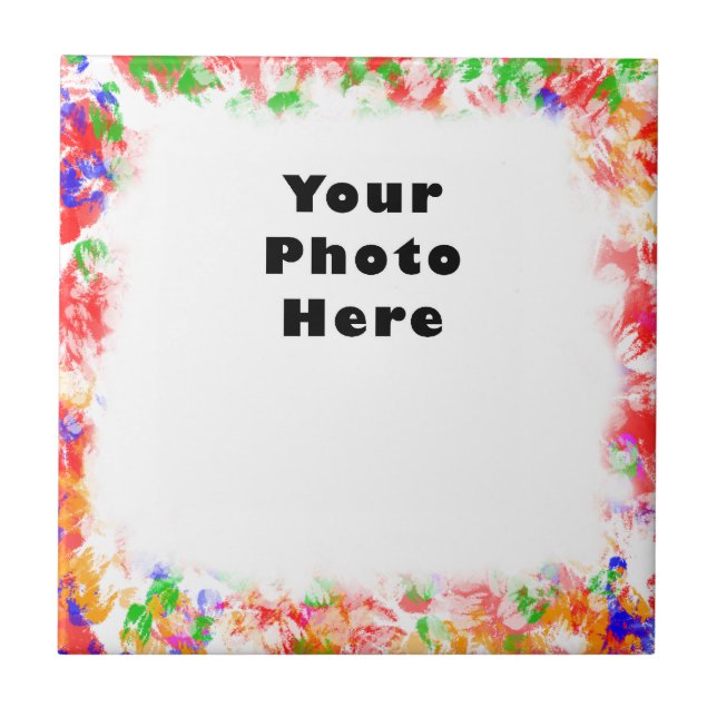 Funky Flowery Colour Frame Tile (Front)
