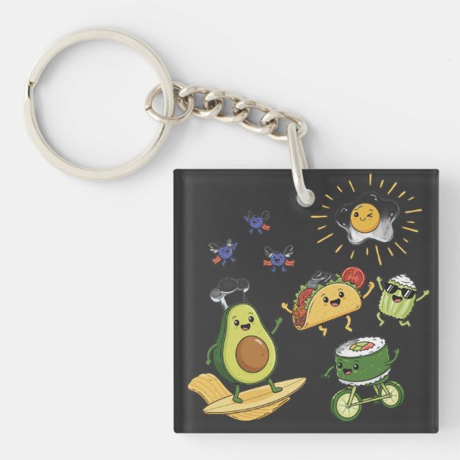 Funky Food Squad keychain (Front)