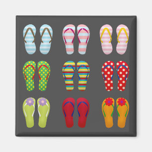 Funky footwear colourful Summer flip flops Magnet