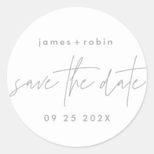 Funky Forever Grey Frame Ultimate Elegant Casual Classic Round Sticker