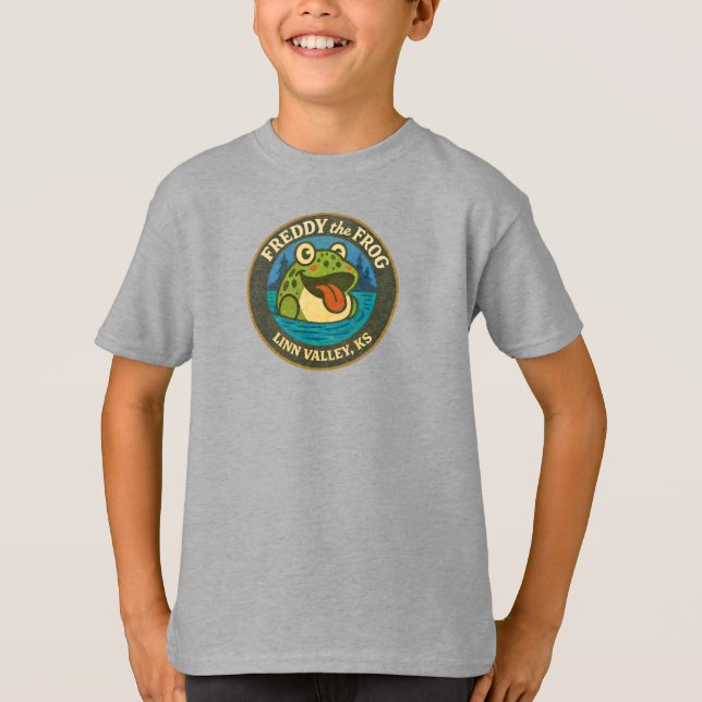 Funky Freddy Frog of Linn Valley, KS Kids Tee (Front)