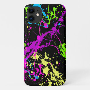 Funky Fresh Retro Paint Splatter Neon 80s 90s iPhone 11 Case
