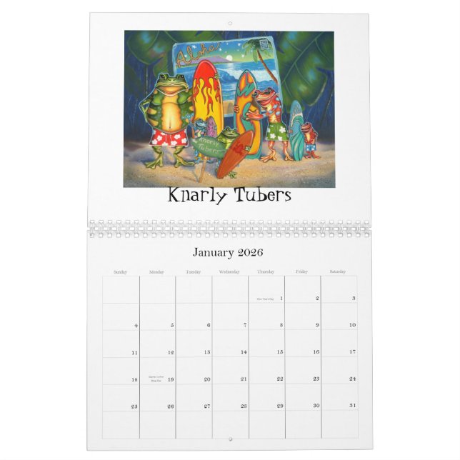 Funky Frog Art Calendar by Jeff Hoppis (Jan 2026)