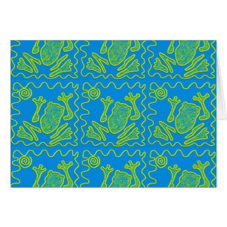 Funky Frog Blue Green Toad Kids Doodle Art