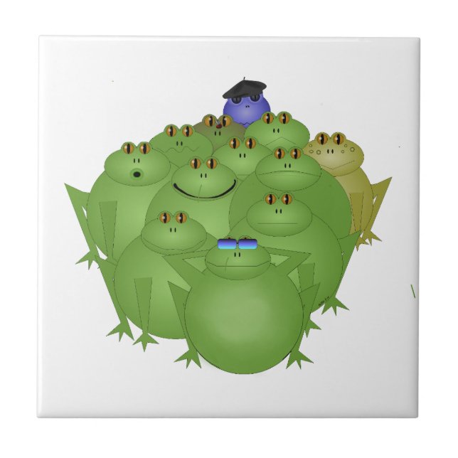 Funky Frogs Ceramic Tile (Front)