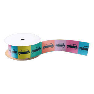 Funky Fun Checkerboard Mini Cooper Satin Ribbon