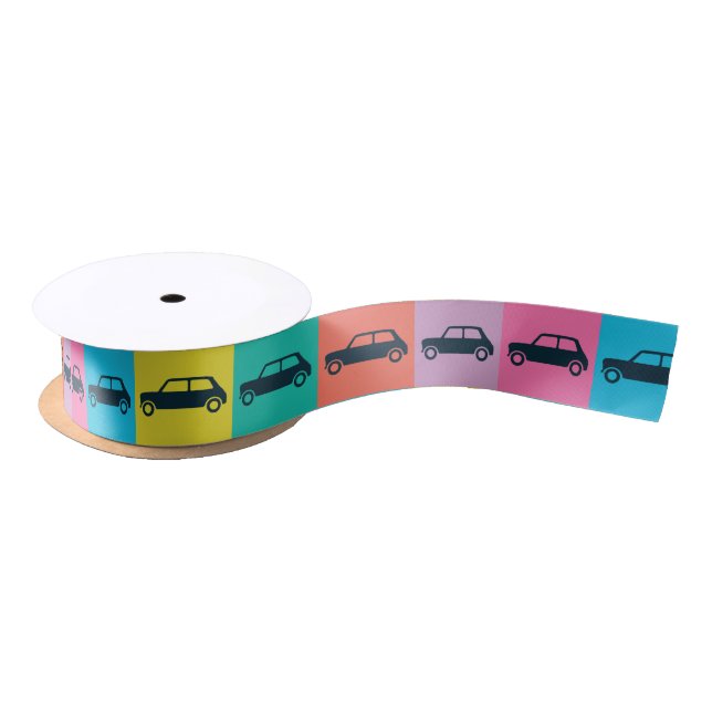Funky Fun Checkerboard Mini Cooper Satin Ribbon (Spool)