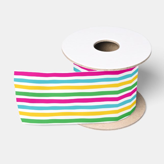 Funky Fun Cute Striped Candy   Satin Ribbon (Spool)