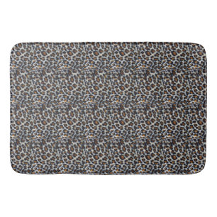 funky fun fluffy leopard print pattern original bath mat