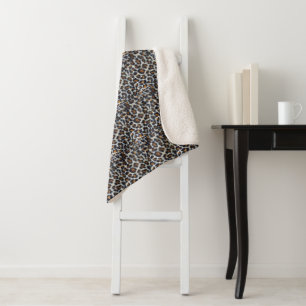 funky fun fluffy leopard print pattern original sherpa blanket