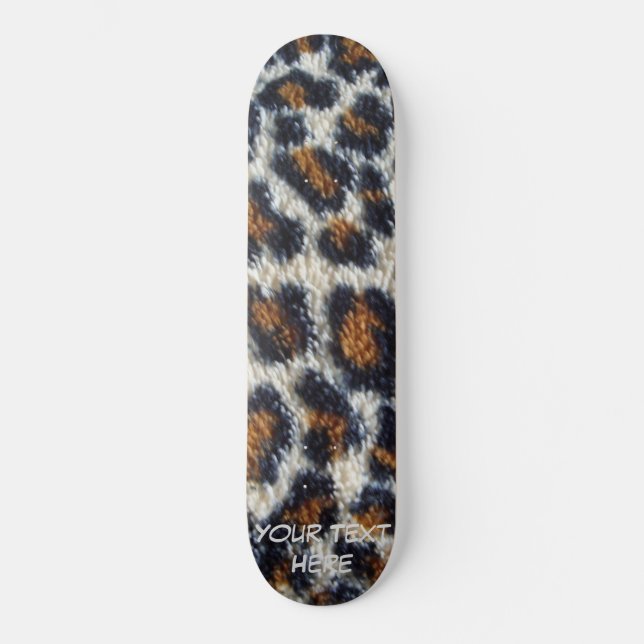funky fun fluffy leopard print pattern original skateboard (Front)