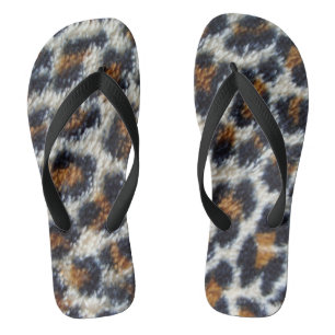 funky fun fluffy leopard print pattern original thongs
