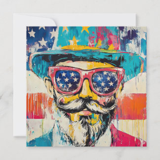 Funky Fun Independence Day  Holiday Card
