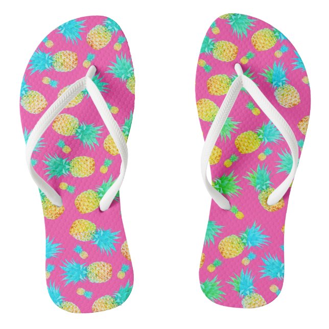 Funky Fun Pineapple Print | Colourful Summer Thongs (Footbed)