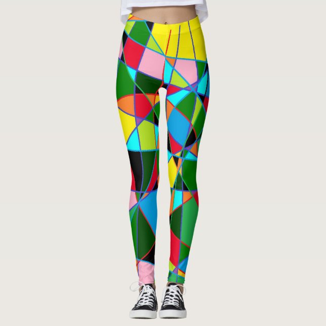 Funky fun show business style great bold design leggings (Front)