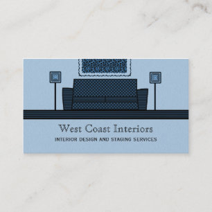 Funky Furniture Business Card, Blue Card