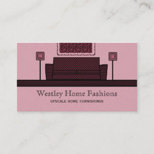Funky Furniture Business Card, Burgundy Card