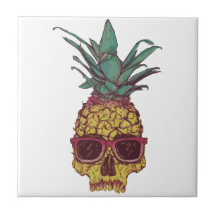 Funky Geek Cool Pineapple Punk Ceramic Tile
