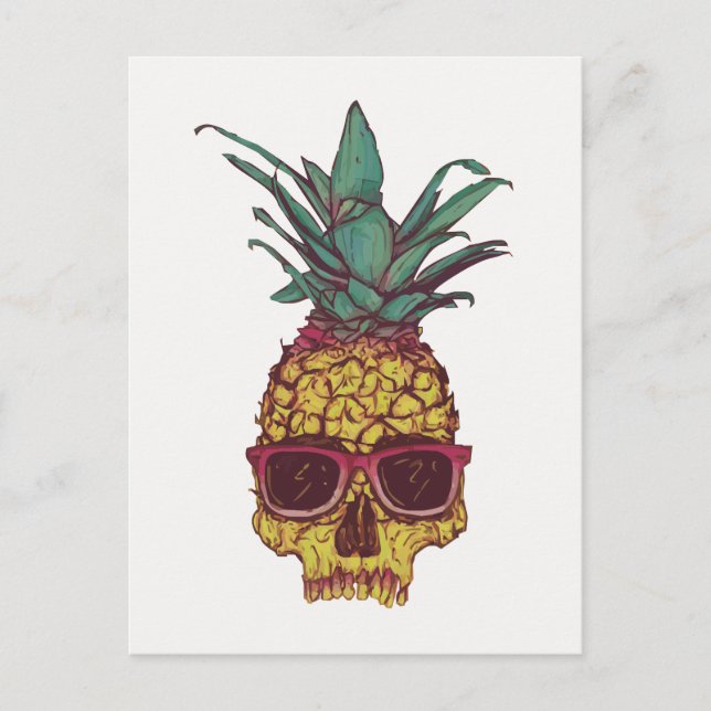 Funky Geek Cool Pineapple Punk Postcard (Front)
