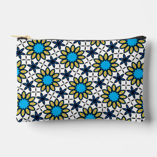 Funky Geometric Daisy Pattern Accessory Pouch
