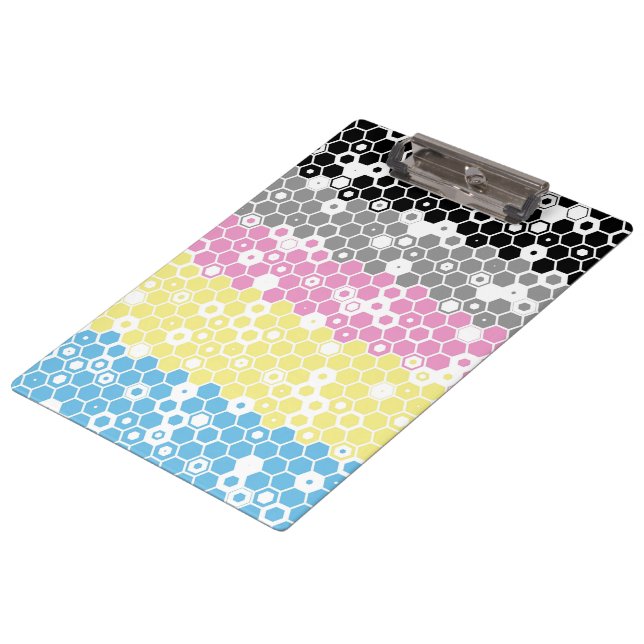 Funky Geometric Mod Abstract Polygender Pride Flag Clipboard (Angled)
