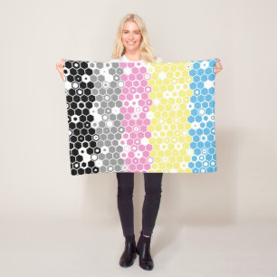 Funky Geometric Mod Abstract Polygender Pride Flag Fleece Blanket