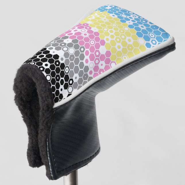 Funky Geometric Mod Abstract Polygender Pride Flag Golf Head Cover (3/4 Front)