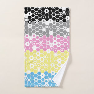 Funky Geometric Mod Abstract Polygender Pride Flag Hand Towel