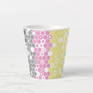 Funky Geometric Mod Abstract Polygender Pride Flag Latte Mug
