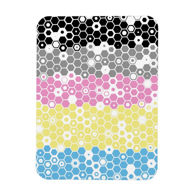 Funky Geometric Mod Abstract Polygender Pride Flag Magnet (Vertical)
