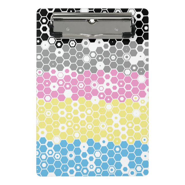 Funky Geometric Mod Abstract Polygender Pride Flag Mini Clipboard (Front)