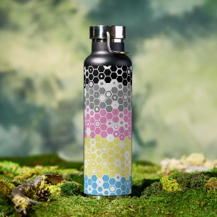 Funky Geometric Mod Abstract Polygender Pride Flag Water Bottle