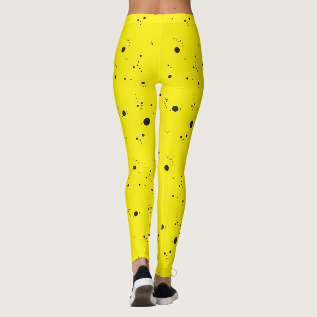 Funky Geometry Abstract Art Dots Leggings (Back)