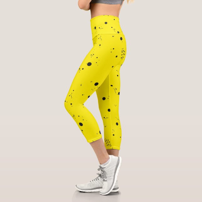 Funky Geometry Abstract Art Dots Leggings (Left)