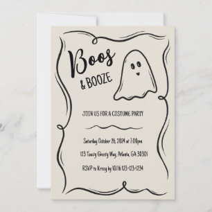 Funky Ghost Adult Halloween Party Invitation
