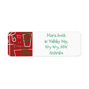 Funky gift box return address label