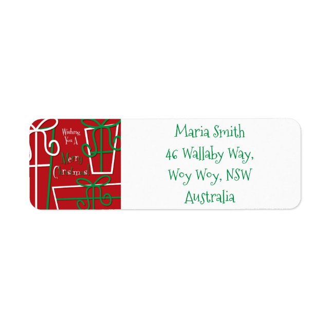 Funky gift box return address label (Front)