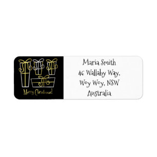 Funky gift box return address label