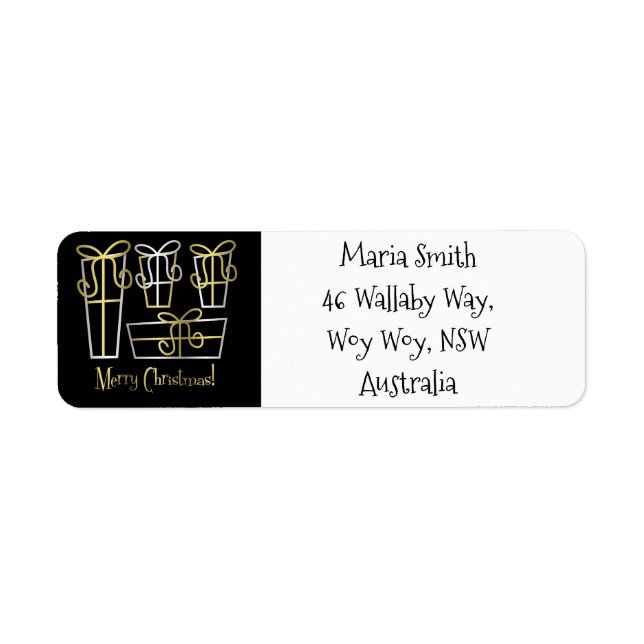 Funky gift box return address label (Front)