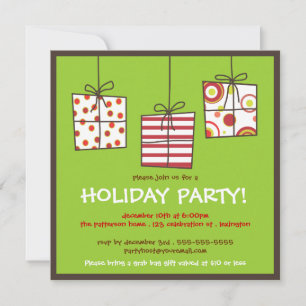 Funky Gifts Holiday Grab Bag Party Invitation