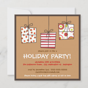 Funky Gifts Holiday Grab Bag Party Invitation