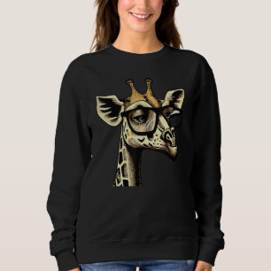Funky Giraffe with Attitude and Glasses Stylish Fu Sweatshirt
