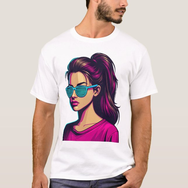 Funky Girl Cartoon T-Shirt (Front)