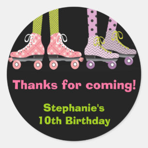 Funky Girls Roller Skating Favour Stickers