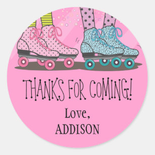 Funky Girls Roller Skating Favour Stickers