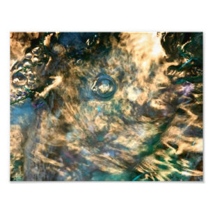 Funky Gold Abstract Coloured Water Photo Print