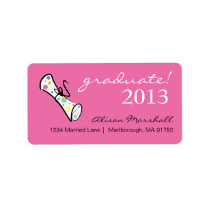 Funky Graduate Address Label