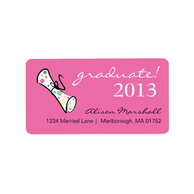 Funky Graduate Address Label (Front)