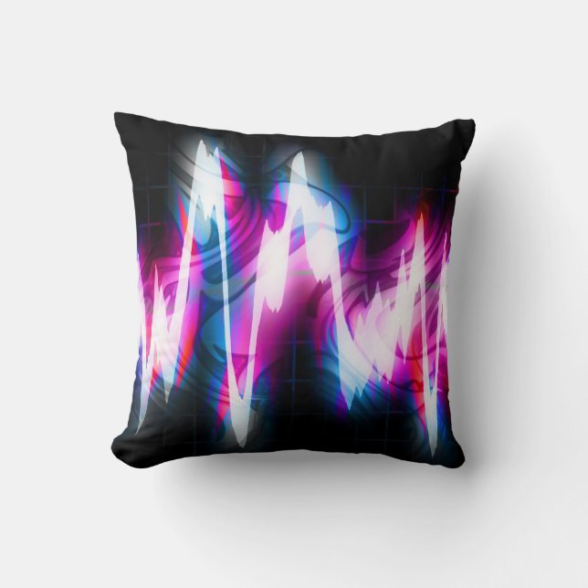 Funky Graphic EQ Audio Waveform Cushion (Front)