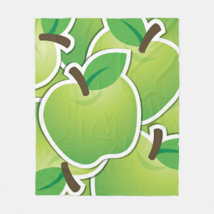 Funky green apples fleece blanket